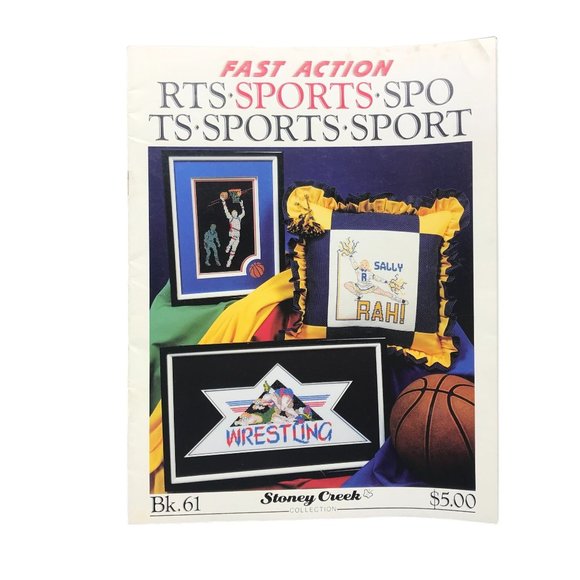 Vintage Cross Stitch Patterns, Fast Action Sports, 1989 Stoney Creek Collection - Picture 1 of 2